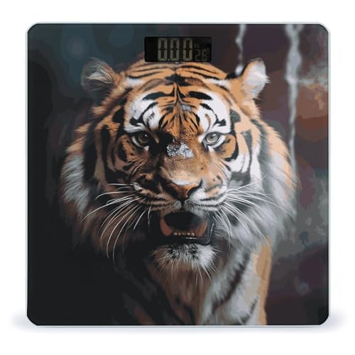 Báscula digital de baño con pantalla LED clara y vidrio templado