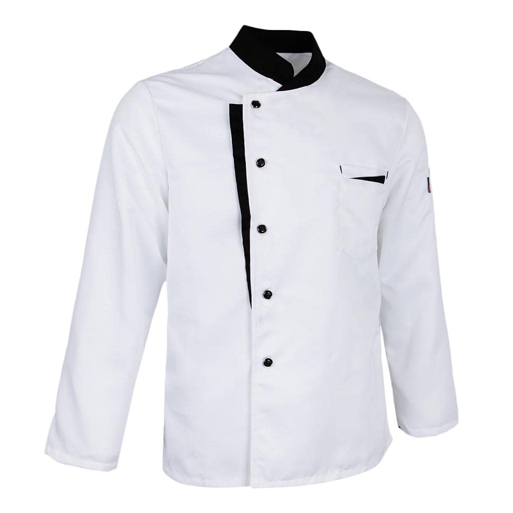 Chaqueta de Chef de Manga Larga, Abrigo, Camareros de Hotel, Uniforme de Cocina, Tops, XXL