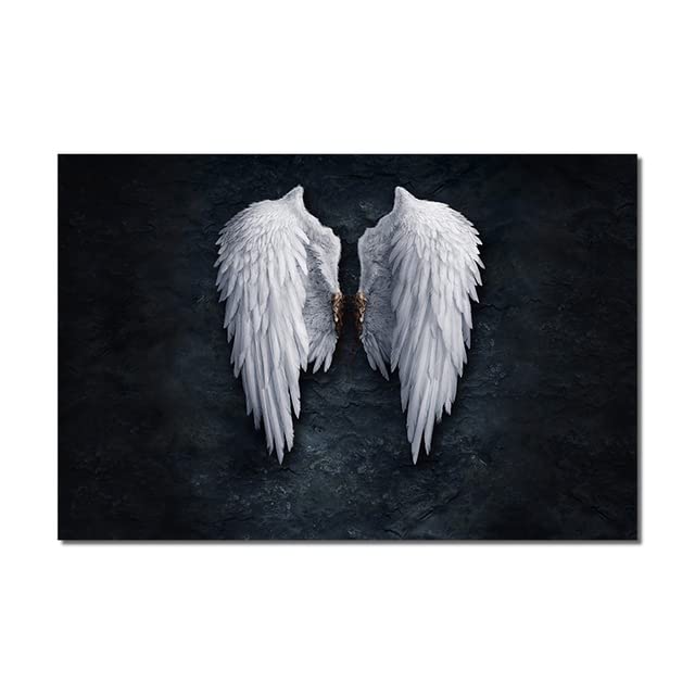 FAIRFOCUS Decoracion Pared Dormitorio Cuadros Decoracion Salon Grandes Alas de Ángel rotas en Lienzo, póster de León, Cuadro de Arte de Pared para Sala de Estar, decoración del hogar sin Marco