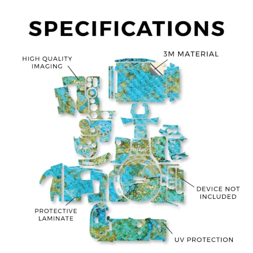 Image of Carbon Fiber Camera Skin Compatible with Nikon Z5 II (2025) - Teal Marble - Premium 3M Vinyl Protective Wrap Decal Cover - Easy to Apply | Crafted in the USA by MightySkins
