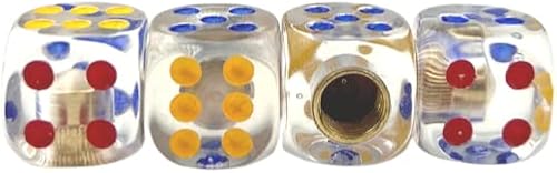 Miniatura 2 de 4 tapas universales para válvulas de aire para neumáticos, con forma de dados, para automóviles, SUV, bicicletas, camiones (transparente)