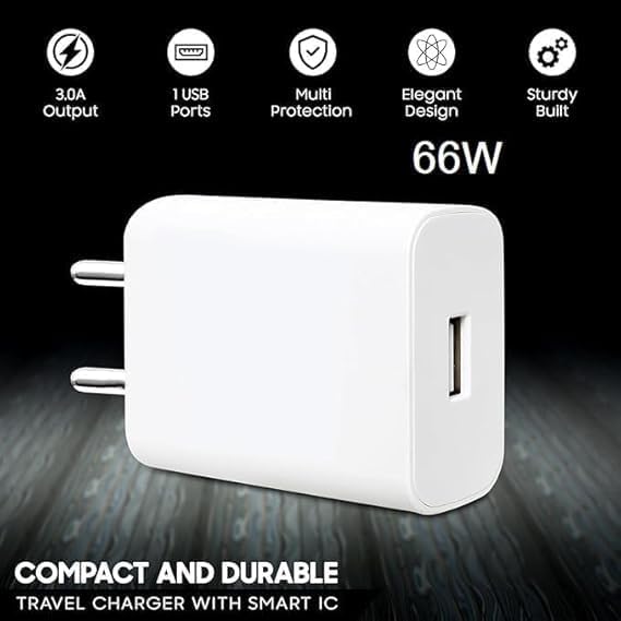 Image of Original 66W Flash Type C Charger (Included Cable) with Vivo V21,V21 Pro,V23 5G,V23e 5G,V23 Pro 5G,vivo 23e, iqoo Z5,Z6,Z6x, iqoo neo 3, iqoo neo 6,neo 7 & Other Devices(DP90)