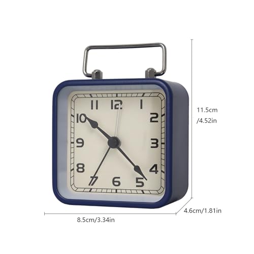Reloj despertador mesilla azul analógico con segundero continuo silencioso 3