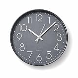 Relógio de Parede 30cm Decorativo Moderno Silencioso Movimento Quartz para Sala Cozinha Quarto Escritório Cinza