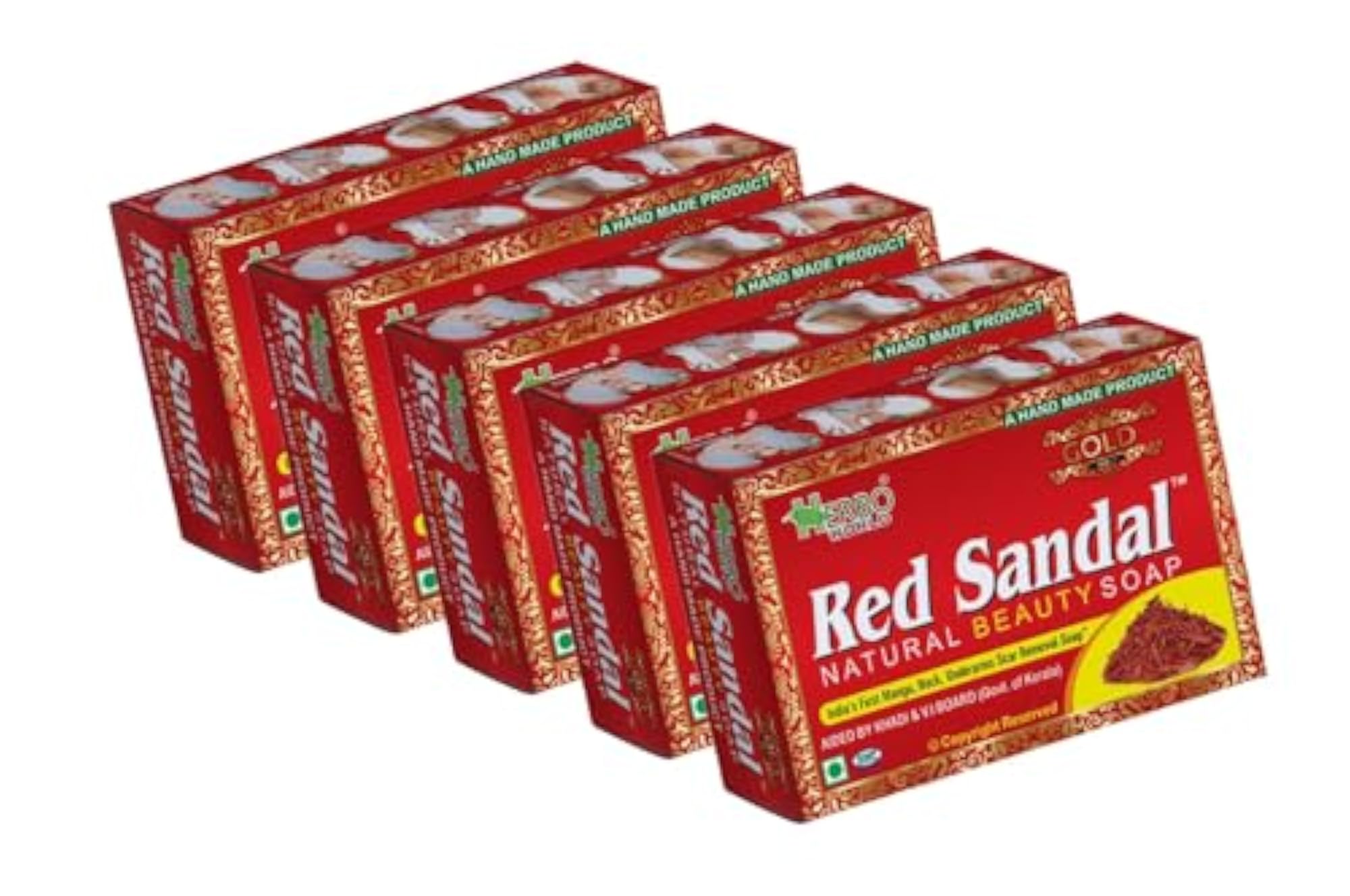 Red Sandalwood Ayurvedic Handmade Soap Pack of 5