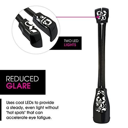 Withit French Bull Clip On Duo Reading Light – Black Vine – Dual Head Led Reading Light With Clip For Books And Ebooks - Reduced Glare, Portable, Lightweight Bookmark Light For Kids, Adults #TOP2