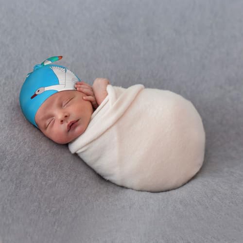 Baby Beanie Happy White Goose Knotted Hat - Soft, Warm, Comfortable, Headwear for Newborns, 0-6 Months 6