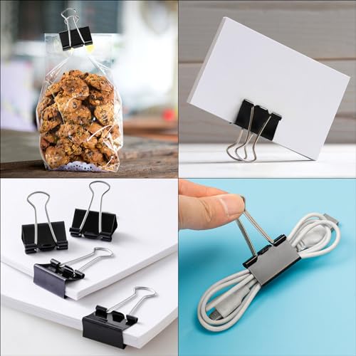 Image of Ufmarine Small Binder Clips 1 Inch Length, (72 Pcs) Small Paper Clips for Office Supplies