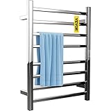 VEVOR Radiador Toallero Eléctrico 8 Barras Calentador de Toallas 220V 105W Toallero Calentado Acero Inoxidable Secatoallas de Baño IP55 2 Modos Seca y Calienta Toallas Capacidad de Carga de 11 Libras