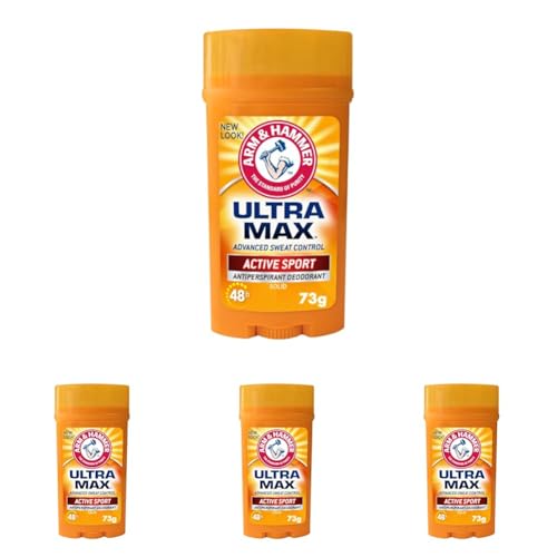 Arm & Hammer Antitranspirante Ultra Max Active Sport, Protección Máxima por 48 horas, 73 gr. (Paquete de 4)
