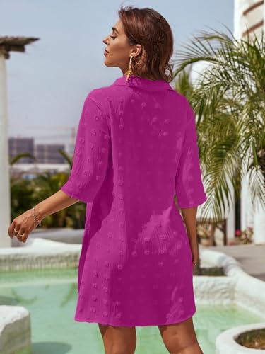 Image of Blooming Jelly Womens Swimsuit Coverups White Chiffon Bathing Suit Cover Up Bikini Swimwear Beach Dress Outfits