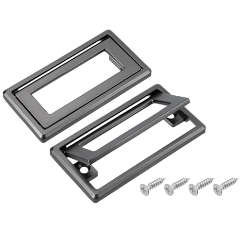 QUARKZMAN 4 Pcs Tiradores Empotrados, 2.5 Pulgadas Centro Del Agujero Tiradores Ocultos Empotrados Para Muebles Tiradores Anillados Cuadrados Para Puertas, 3.3 Pulgadas De Longitud, Gris