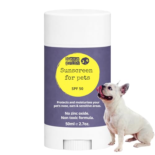 Noseprint Sonnenstick SPF 50 für Hunde & Katzen 50ml ohne Zinkoxid ungiftige Formel für Nase Ohren & empfindliche Haut