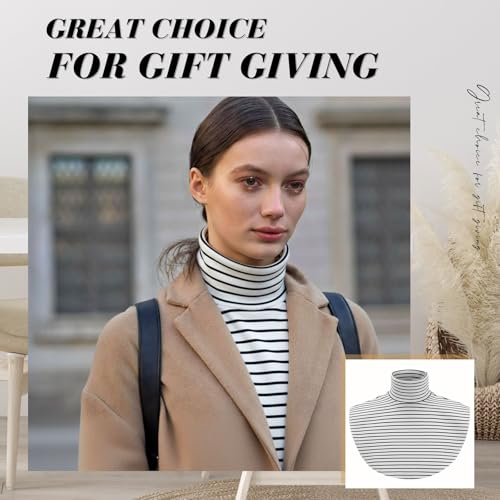 Image of Cutecrop Turtleneck Dickey Extra Large Fake Collar Detachable Dickey Collar Half Mock Turtleneck for Men Women