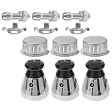 DOITOOL 3 Juegos Repuestos para Olla Presión de Aluminio Válvulas de Alivio de Presión con Varilla de Escape y Cubierta Antiobstrucción Resistentes Altas Temperaturas Compatibles con