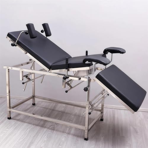 Silla de examen ginecológico ajustable con diseño plegable para procedimientos médicos y tratamientos de tatuajes
