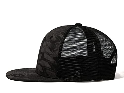 Image of Quanhaigou Snapback Hat for Men Women,Hip Hop Style Colorful Flat Bill Hats Teens Adjustable Baseball Cap