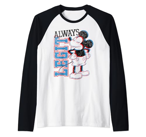Mickey Mouse Always Legit Raglan Baseball Tee Disney pour look rétro branché