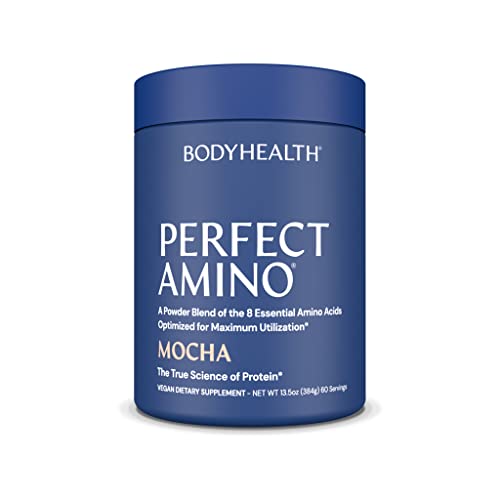 Bodyhealth Perfectamino Xp Mocha Boost (60 Serving), Best Pre/Post Workout Recovery Drink, 8 Essential Amino Acids Energy Supplement With 50% Bcaas, 100% Organic, 99% Utilization #TOP8