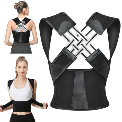 Corset Espalda Recta Hombres Mujer, Corrector Postural Hipercifosis Faja Espalda Columna, Soporte Recto para la Espalda, Cinturón Trasero Ajustable, Alivio del Dolor de Espalda y Cervicales - XL