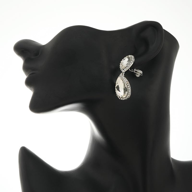 Rhinestone Teardrop Dangle Earrings Vintage Crystal Drop Bridal Earrings Gold Crystal Statement Drop Earrings Bridesmaides Prom Earrings Wedding Jewelry Gift for Women - Image 3