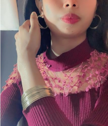 Image of Touchstone Indian Bollywood Desire Brass Base Exotic Workmanship Free Size Cuff Bracelet in Antique Gold Or White Or Copper Tone for Women.