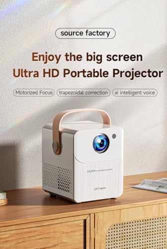 Image of Technoview CY303PRO Smart WiFi Projector, 720P Ful HD, 4K Input Support, Android 9.0, Auto Focus, Auto Keystone, 130 ANSI Brightness, WiFi 6, 3W Speaker, Bluetooth 5.0, USB, HDMI, AUX (White)