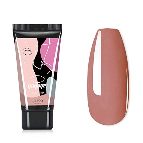 Yayoge Poly Gel Nail Extension Gel 30ml Cover Pink Poly Gel Nail Gel Nail Builder Gel Nail Art Easy DIY Salon and Home