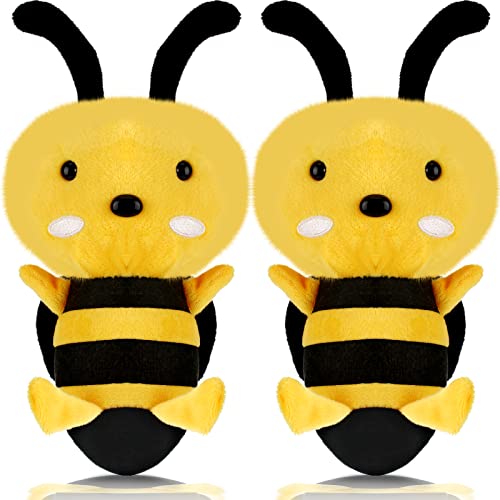 2 Pieces Stuffed Honeybee Toy Bee Movie Plush Bee Stuffed Animal for Honey Bee Decor 1st Birthday Bee Themed Party, 7.87 Inches