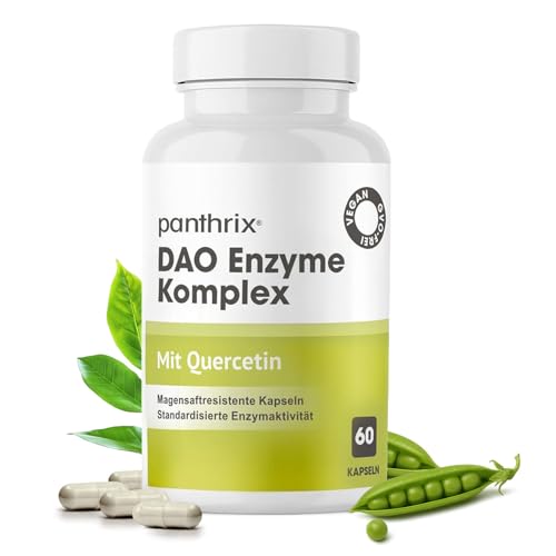 DAO Enzym Kapseln vegan mit Quercetin | 60 magensaftresistente Kapseln aus Erbsensprossen | Hohe Verträglichkeit & gezielte Darmfreisetzung | Ausgewogene DAO-Aktivität | Laborgeprüft | bis zu 60 Tage