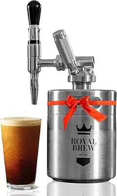 Royal Brew Nitro Cold Brew Coffee Maker, 64 oz Home Keg Silver