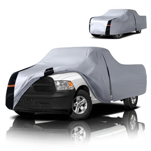 Image of Multi-Layer Dodge Ram 1500 Truck Cover, Custom fit Ram 1500 2009-2026 Crew Cab Short Bed(5.75') Car Cover Waterproof All Weather, Full Exterior Cover Rain Wind Dust and UV Protection with Door Zipper