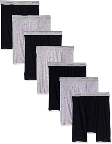 La Mejor Selección de Fruit The Loom más recomendados. 41 Fruit Of The Loom Sv7bb1m, Bóxers Ajustados Hombre, Negro/gris, M