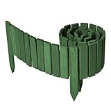 Garronda clôture de Jardin en Bois Bordure Jardin Cloture Jardin Exterieur, Palissade Bordurette Longueur: 200 cm GD 0149 (Vert foncé, Hauteur : 20 cm)