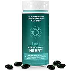 Iwi Life Heart Omega-3, 60 Softgels (30 Servings), Vegan Plant-Based Algae Omega Fatty Acids + EPA, Heart Health Support Dietary Supplement, Krill & Fish Oil Alternative, No Fishy Aftertaste