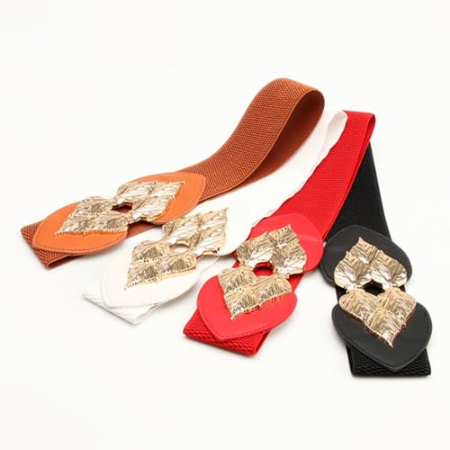 Elastic Waist Belt with Dress Fashionable Commuting Belt Wide Waist Belt for Dresses and Coats4