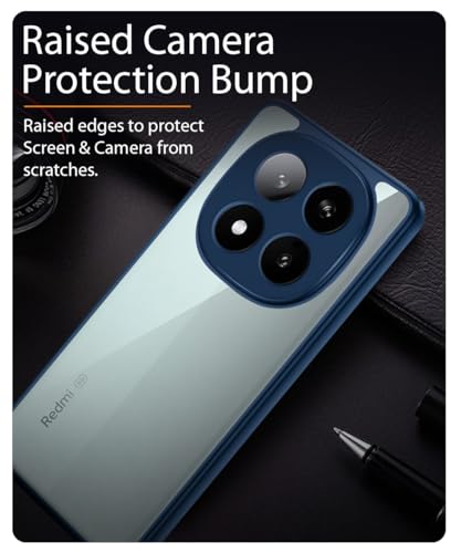 Image of WOW IMAGINE Shockproof Hybrid Back Cover for Redmi Note 14 Pro 5G | Poco X7 5G | Hard Slim fit Back Case | PC & TPU | Clear Transparent Case - Blue
