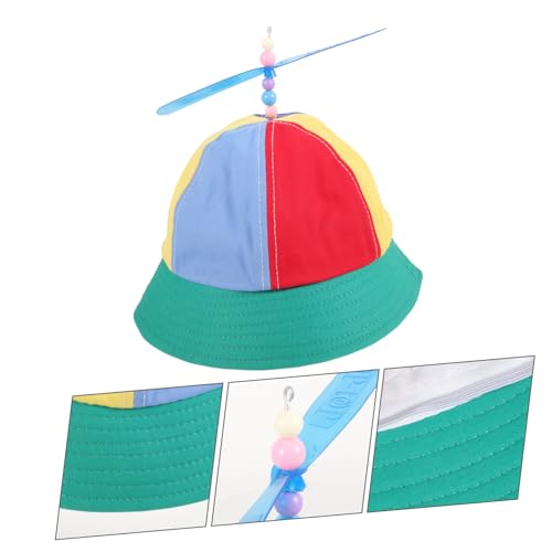 Sombrero para niños de algodón ajustable con hélice divertida para proteger del sol 4
