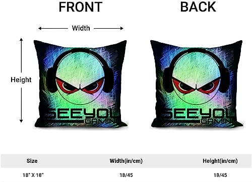 HUASHUZI Cushion Cover Gaming Accessories Gitfs for Boys Gamer Room Bedroom I See You Gaming Throw Pillow Case Gamer Lovers Decor for Home Livingroom Couch Bed Sofa 18"x18" - Image 2