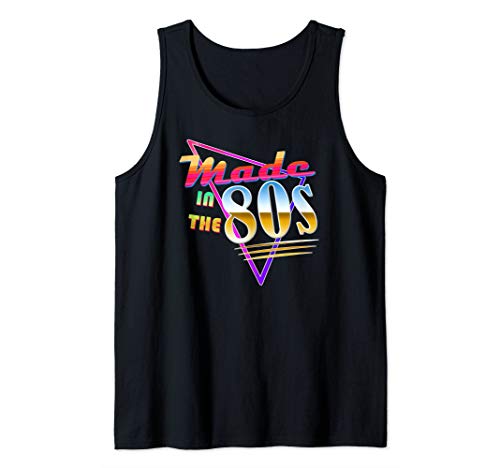 "Made in the 80s" Vaporwave design. Retro 80's Birthday Gift Tank Top