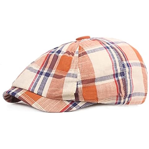 Soultopxin Newsboy Cap for Women Plaid Ivy Cabbie Flat Cap Beret Hat Cotton Painter Visor Hats for Women (Style-045-O) Cover