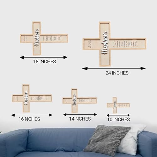 Image of Godashop Personalized Baptism Cross Wood Sign, Wooden Sign Baptism Gifts For Baby, Christening Gifts Crosses for children, Baptized Cross Sign, Dedication Gift - A7