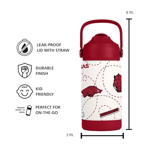 Image of Logo Brands NCAA Mascot Stainless-Steel Kids Bottle -Soft Silicone Mouthpiece, Easy To Carry, Kid-Friendly Design- Great For School & On-The-Go