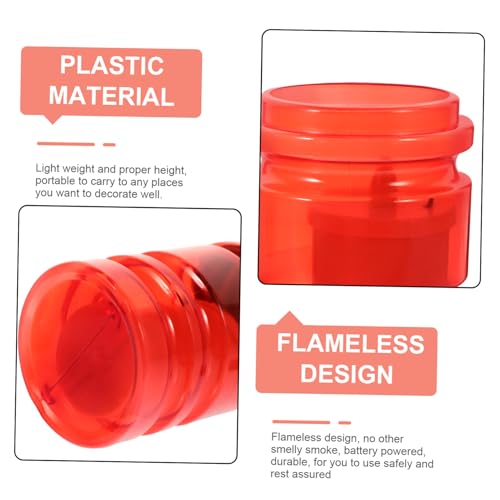 Velas led para exterior y cementerio con carcasa roja de pilas pack de 2 4