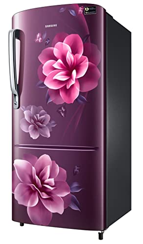 Image of Samsung 183 L, 3 Star, Digital Inverter, Direct-Cool Single Door Refrigerator (RR20C1723CR /HL, Red, Camellia Purple)