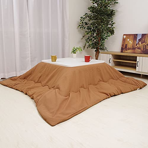 先染めつむぎ織 こたつ布団 正方形170×170cm ブラウン