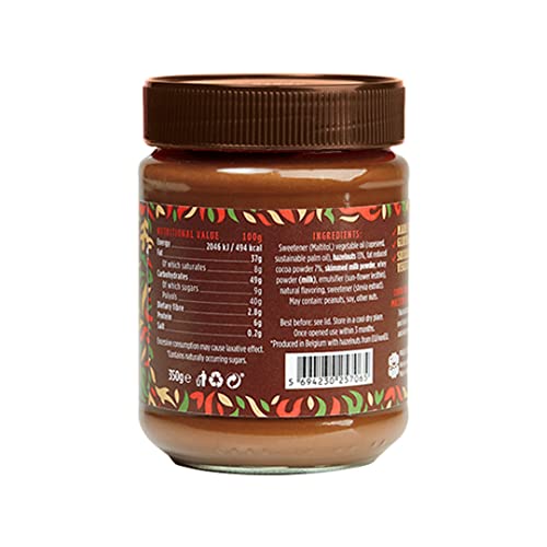 Belgian Choco Hazel With Stevia And Maltitol 12 Oz (350G) - No Added Sugar - A Healthy And Delicious Option For Those Who Love Chocolate Spreads - Gluten Free - Vegetarian Friendly #TOP1