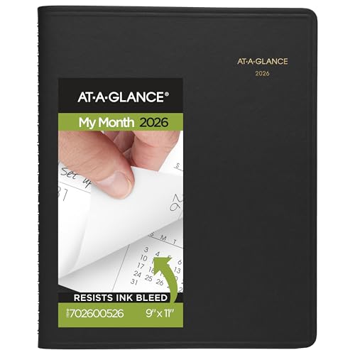 AT-A-GLANCE 2026 Planner, Monthly, 15-Month, 9' x 11', Large, Black (702600526)