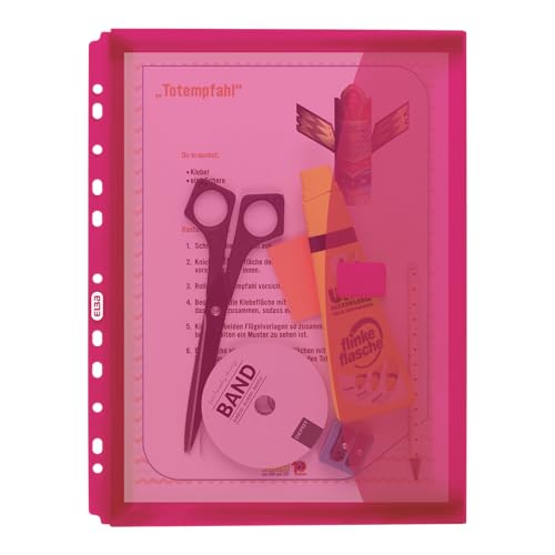 Elba Dokumenten-Mappen A4, Taschen mit Klett-Verschluss, zum Abheften, 6 Farben, 12 Stück