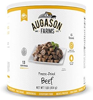 Augason Farms Freeze Dried Beef Chunks 1 lb No. 10 Can, 16 oz (5-11172)